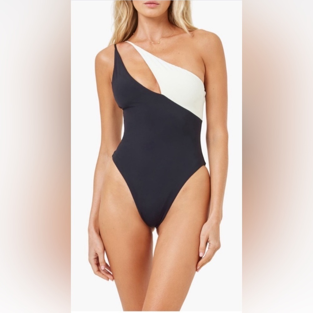 L*Space Raquel Colorblock One-Shoulder One-Piece Swimsuit $169 - Picture 4 of 13